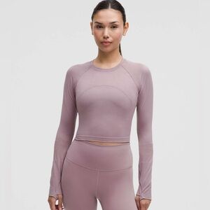 Lululemon Swiftly Tech Cropped Long-Sleeve Shirt 2.0 in Lavender Size 0